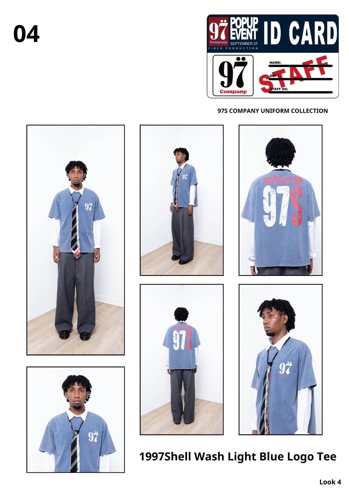 1997Shell WASH LIGHT BLUE LOGO TEE