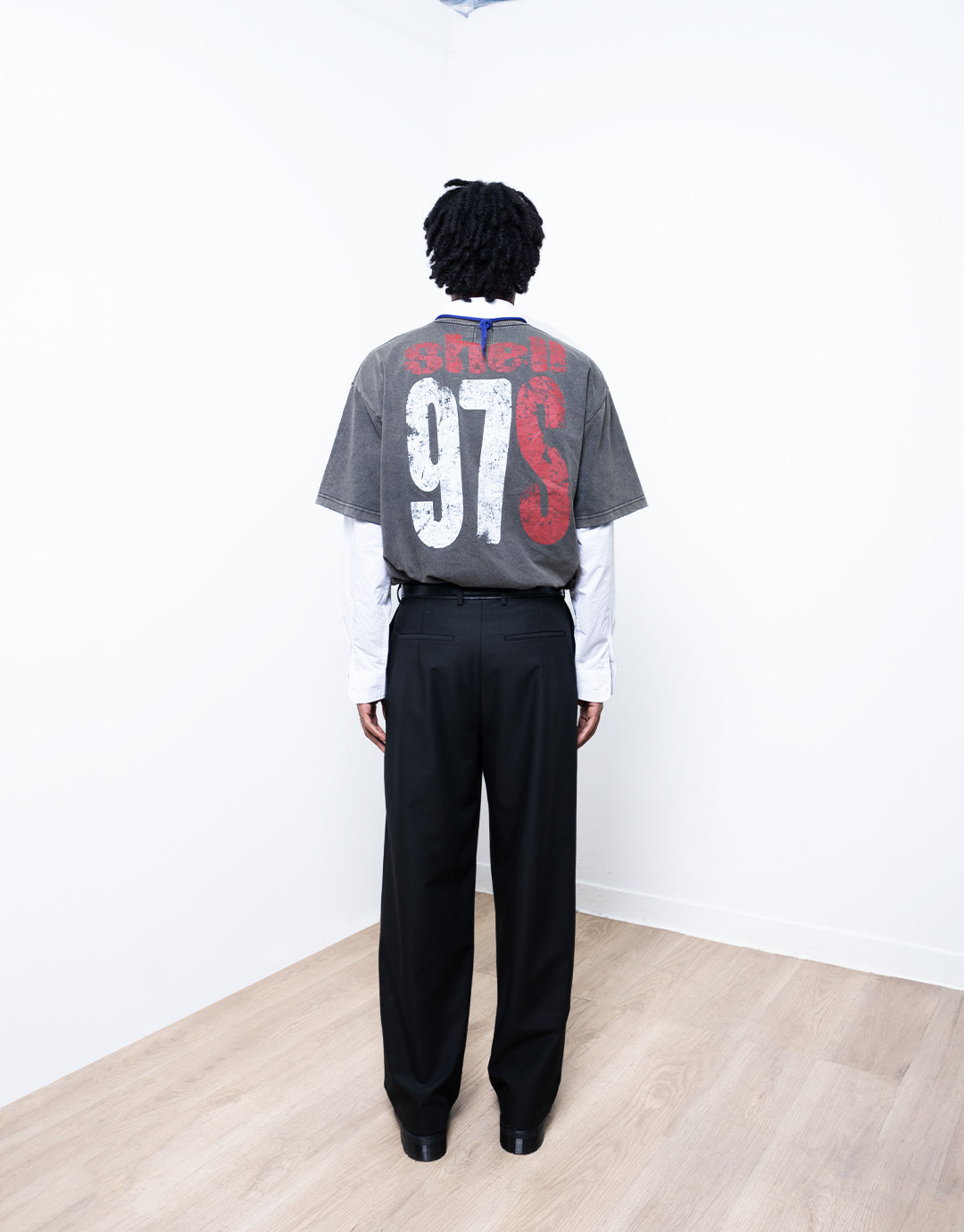 1997Shell WASH NAVY BLUE LOGO TEE