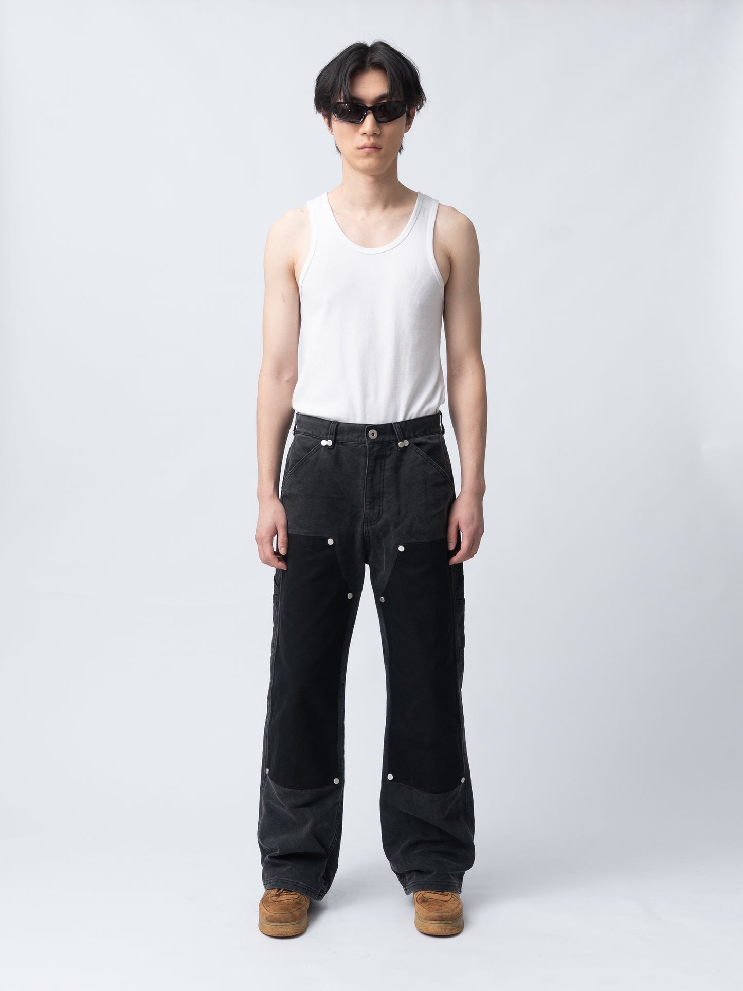 1997shell Metal Rivets Work Pants(Black)