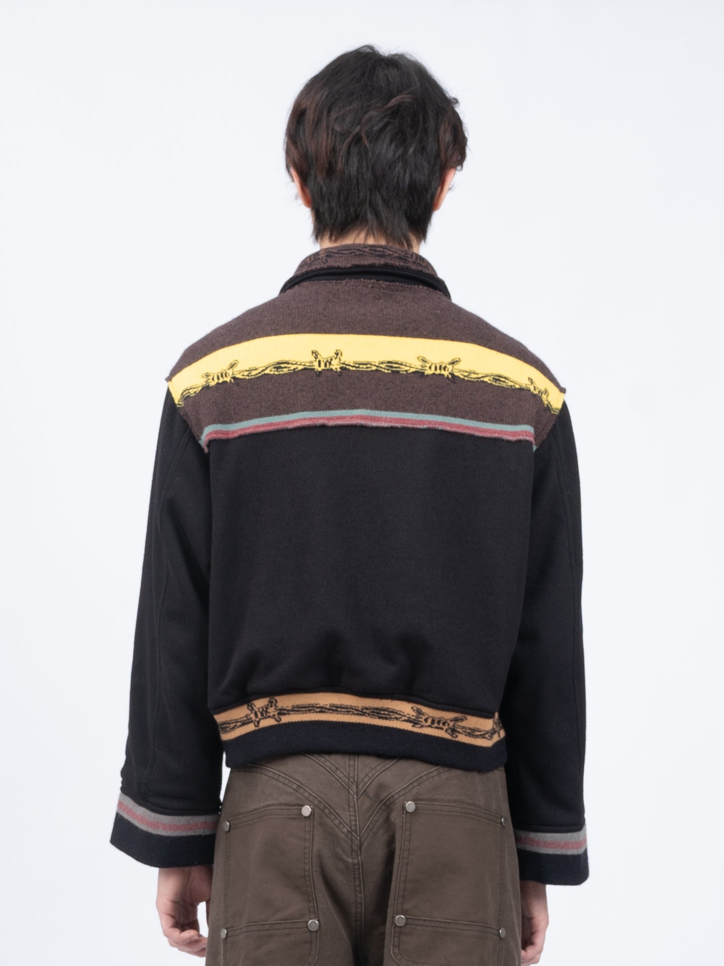 1997shell Patch Knit Logo Zip Jacket
