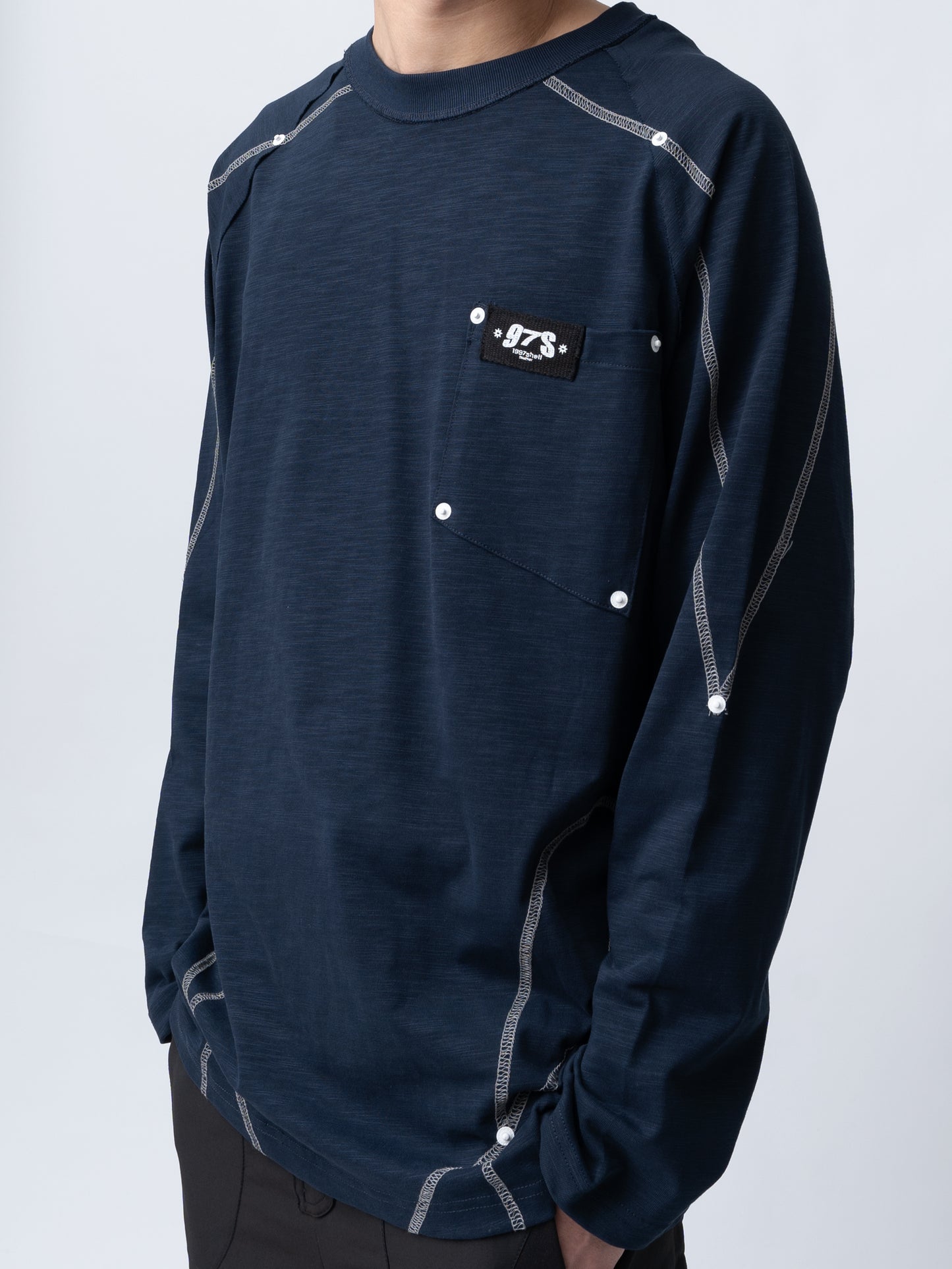 1997shell Logo Long Sleeve Tee(Blue)