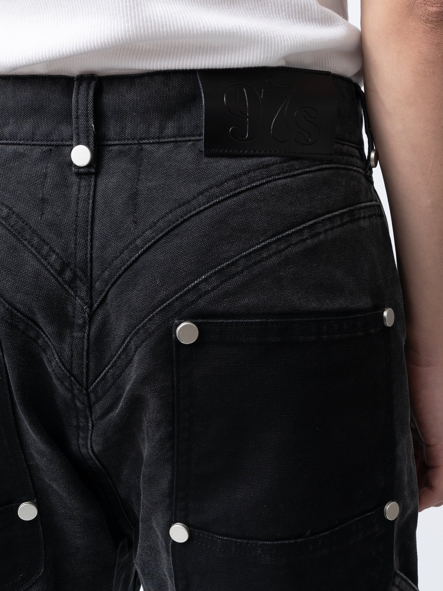 1997shell Metal Rivets Work Pants(Black)