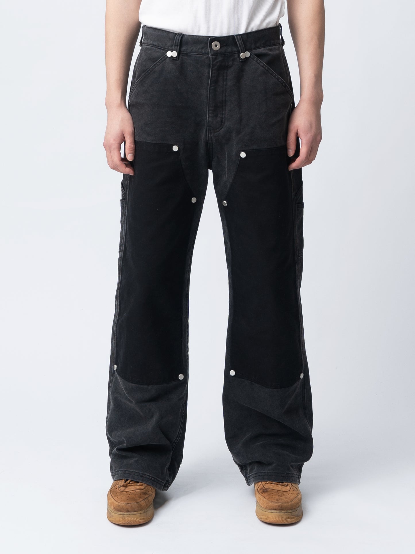 1997shell Metal Rivets Work Pants(Black)