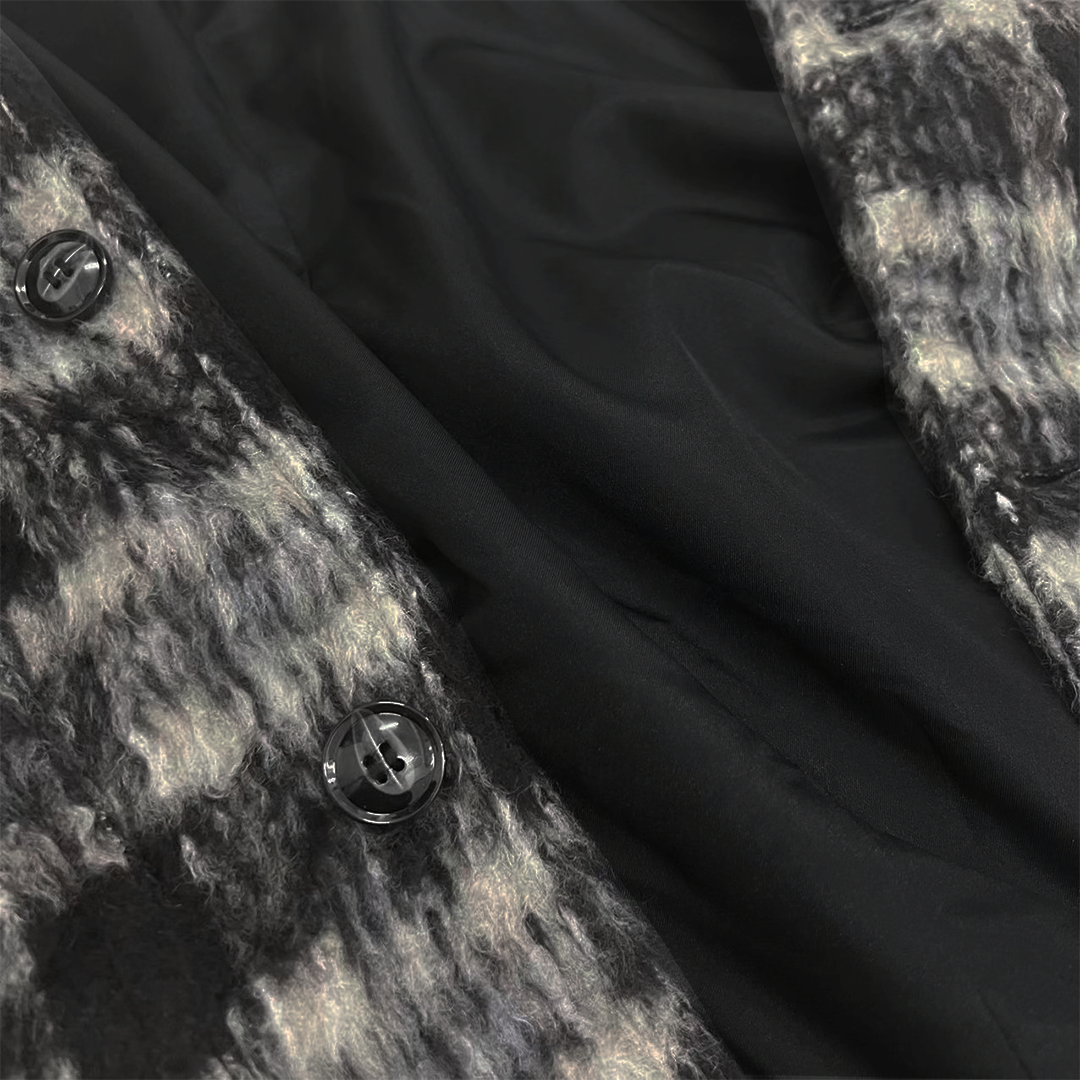 1997shell Black Checked Wool Jacket