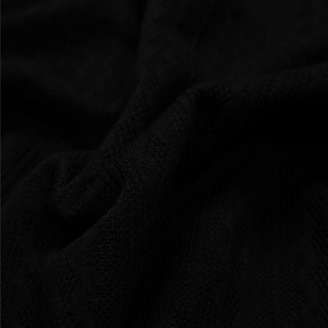 1997shell Textured Embroidery Black Hoodie