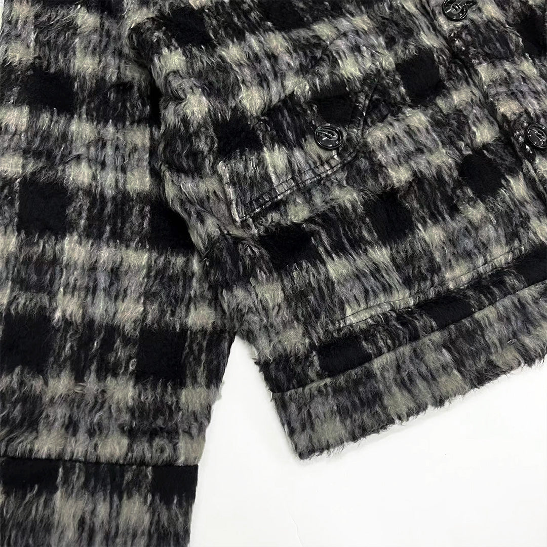1997shell Black Checked Wool Jacket