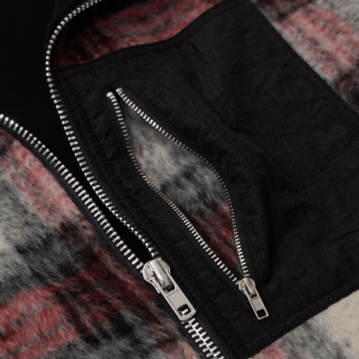 1997shell Wool Plaid Full-Zip Vest