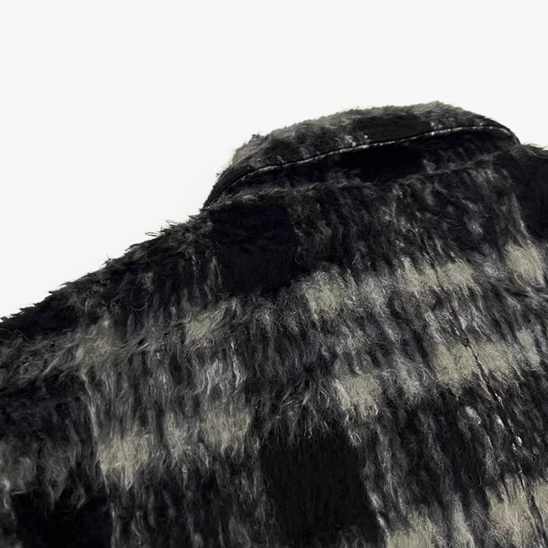 1997shell Black Checked Wool Jacket