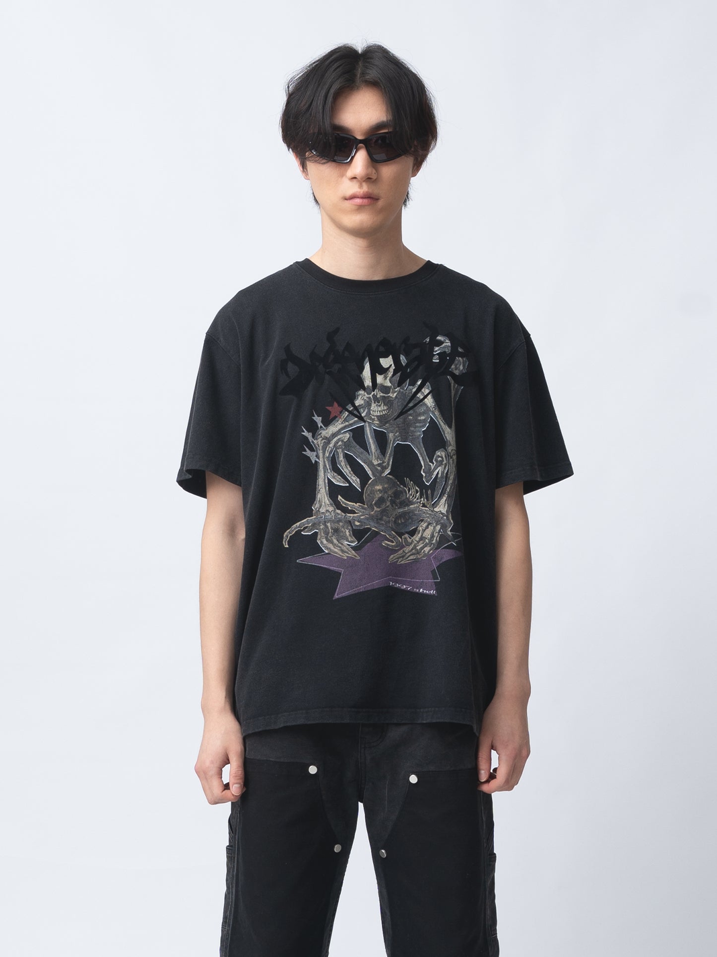 1997shell Wash Skeleton Print Tee(Black)