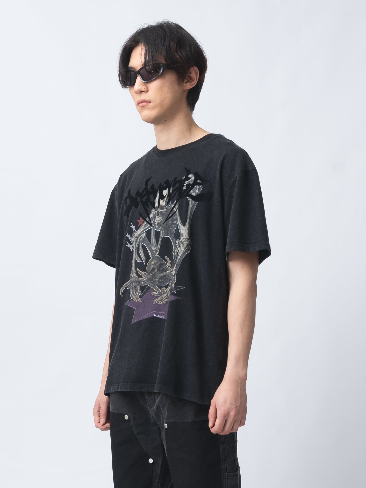 1997shell Wash Skeleton Print Tee(Black)