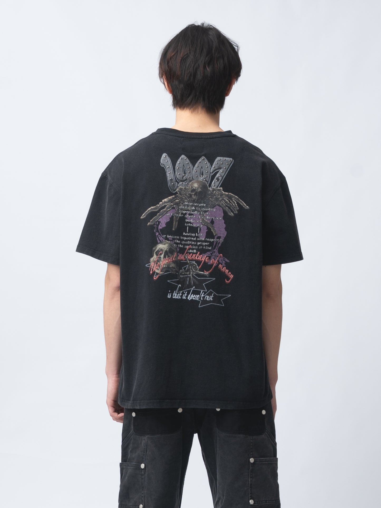 1997shell Wash Skeleton Print Tee(Black)