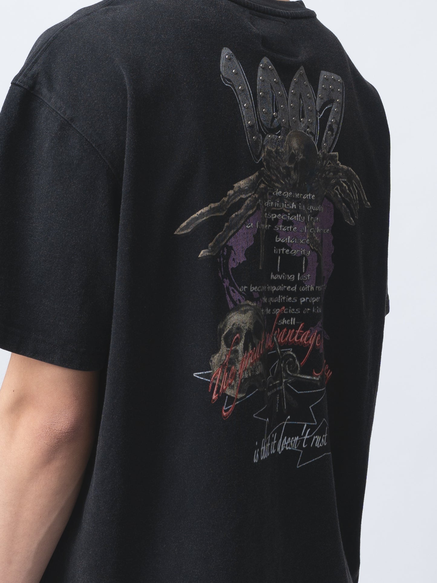 1997shell Wash Skeleton Print Tee(Black)