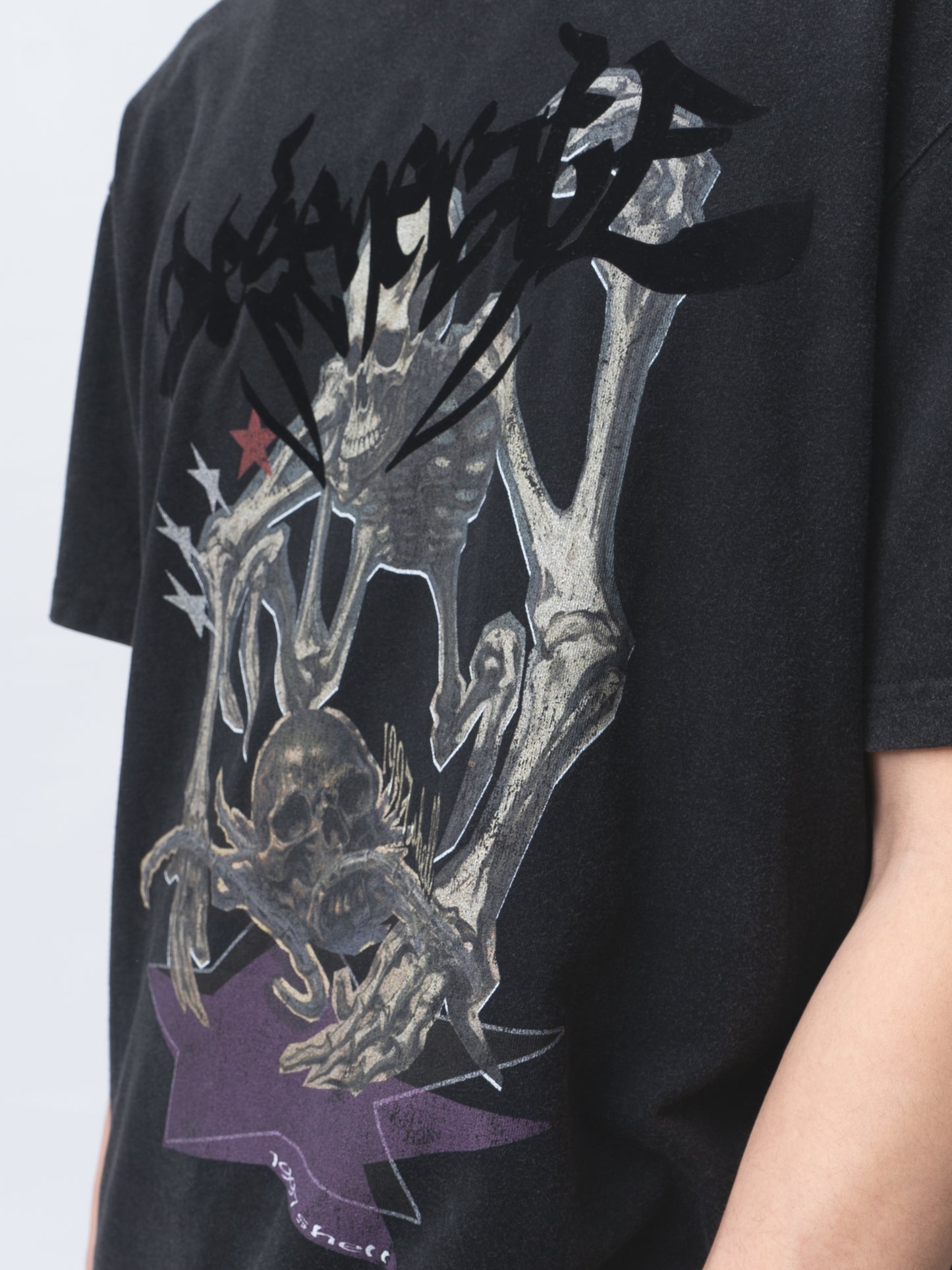 1997shell Wash Skeleton Print Tee(Black)