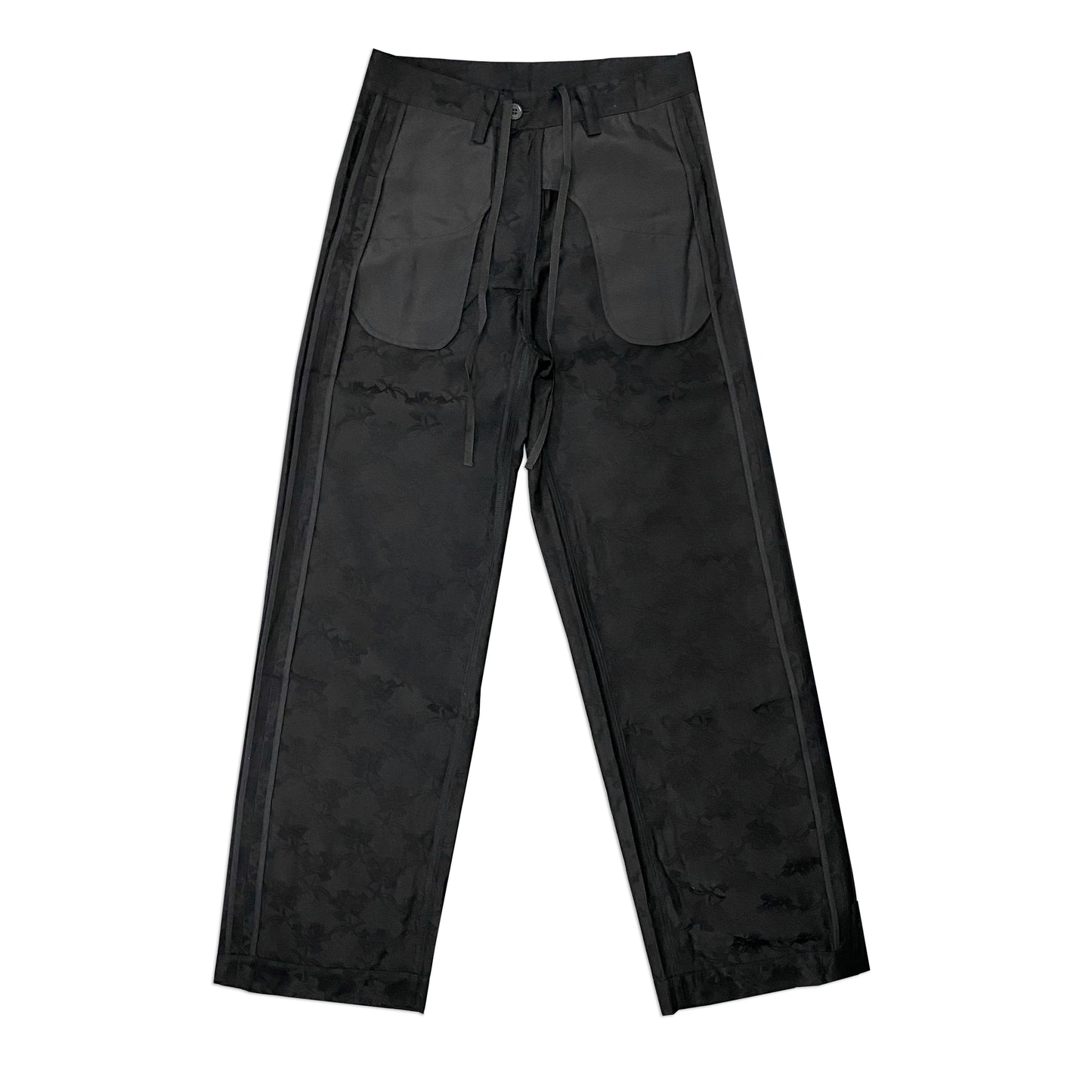 1997shell black flowers jacquard pants