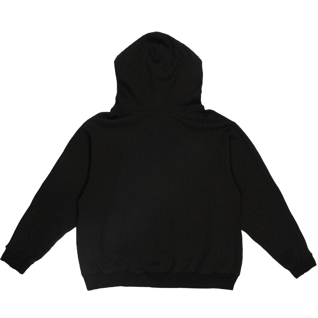 1997shell Textured Embroidery Black Hoodie