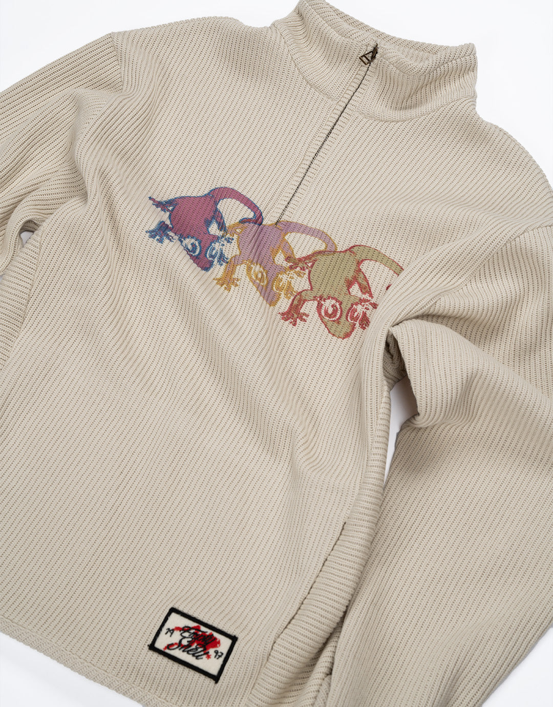 1997shell Gecko Khaki Half Zip Jacket