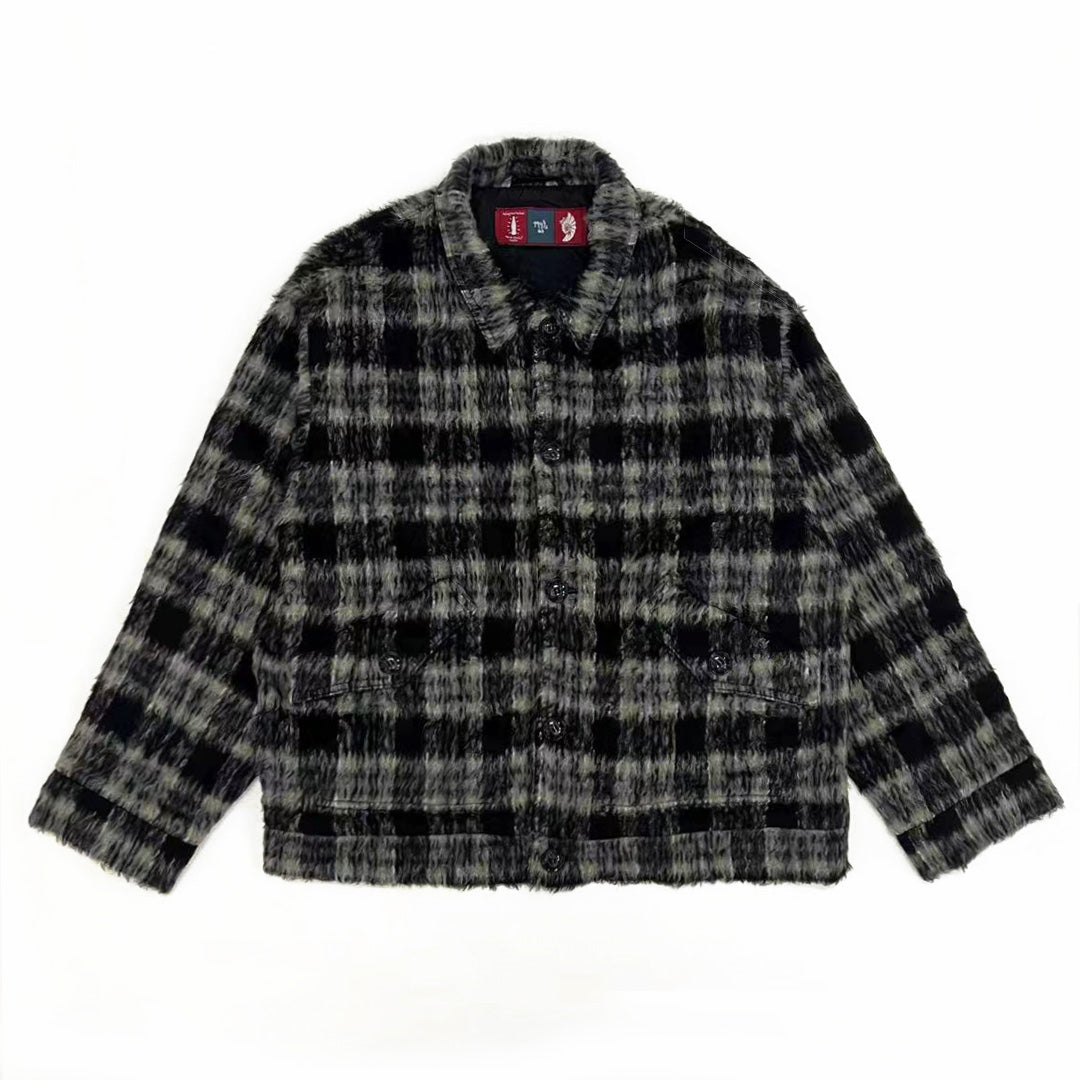 1997shell Black Checked Wool Jacket