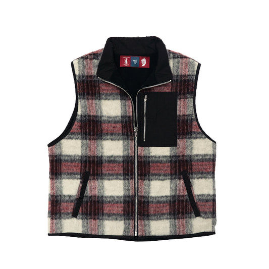 1997shell  Wool Plaid Full-Zip Vest
