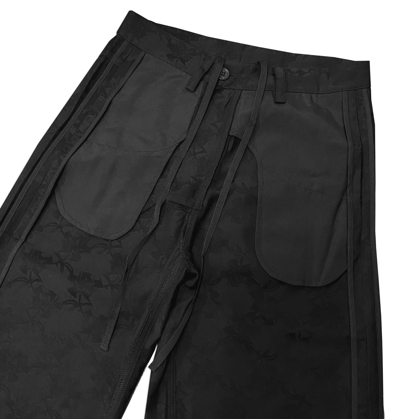 1997shell black flowers jacquard pants