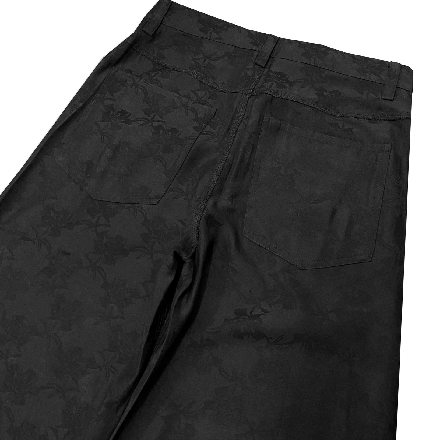 1997shell black flowers jacquard pants